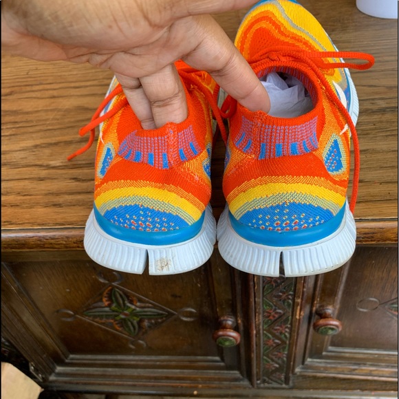 Nike free flyknit “team Orange blue glow” sneakers - Picture 7 of 10